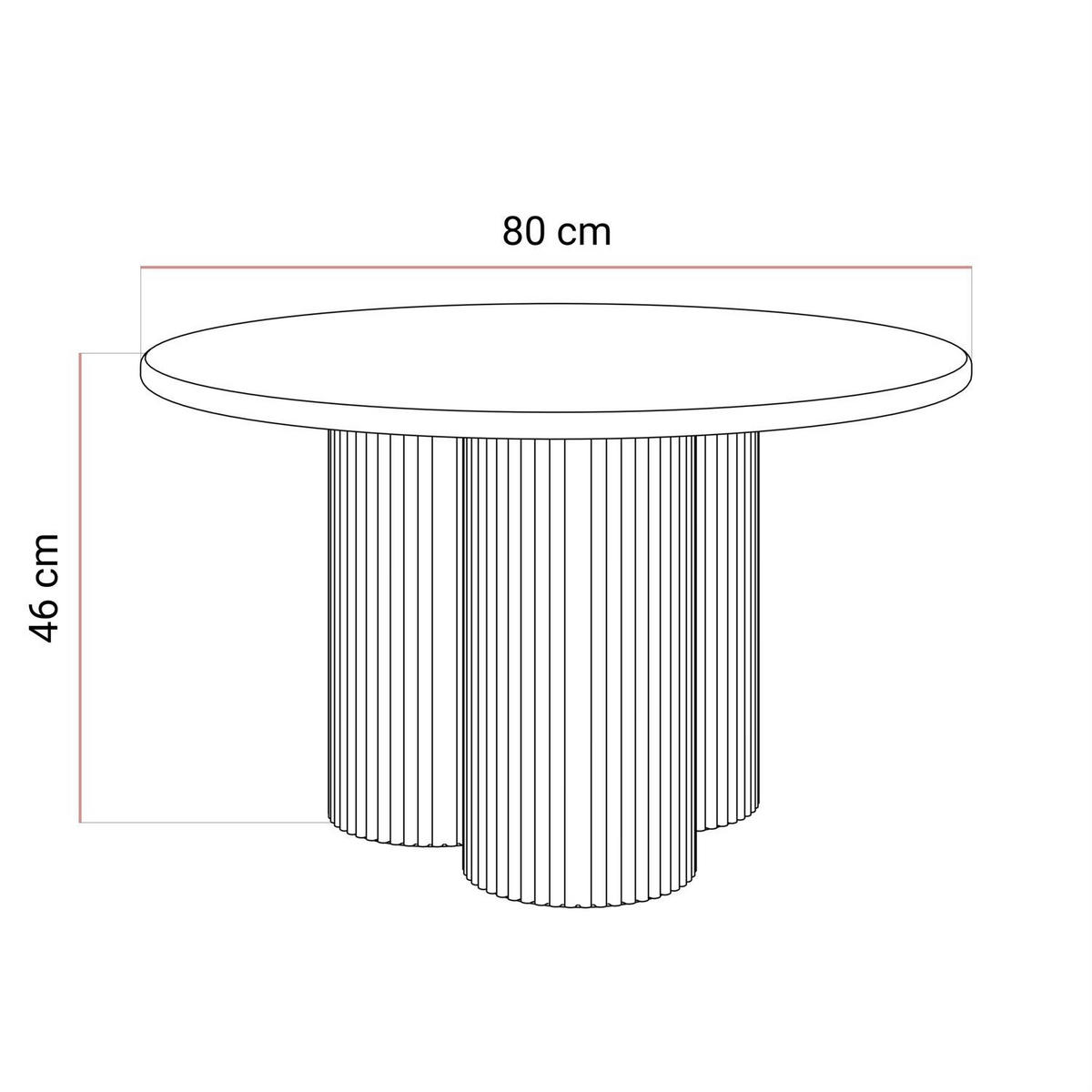 COUCHTISCH CANYON mit gerilltem Untergestell - Nussbaumfarben, Holzwerkstoff (80/80/46cm) - Lookway