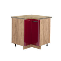 ECKUNTERSCHRANK Fame-Line Bordeaux Hochglanz 80.5 cm, AP Eiche - Honigeiche/Bordeaux, Holzwerkstoff (80.5/82/60cm) - Vicco