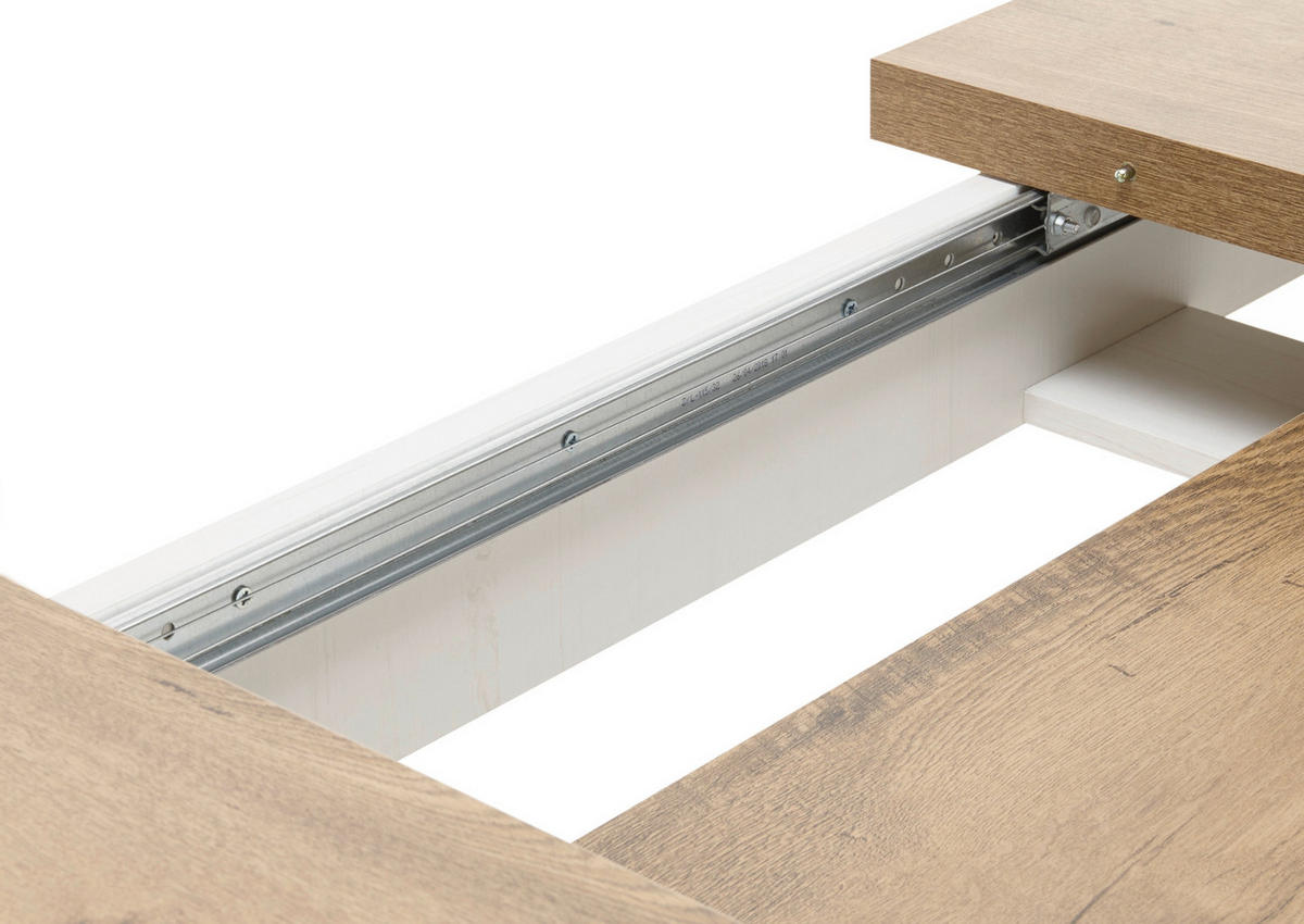 ESSTISCH weiß Pinie, Eiche hell Landhaus, Küchentisch ausziehbar 160 - 200 cm - Eichefarben/Weiß, Holzwerkstoff (200/90/82cm) - Furn.Design
