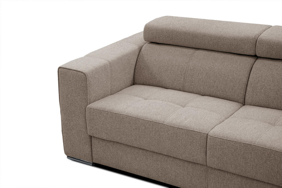 SOFA QUARTZ 3-Sitzer, taupe - Taupe, Holzwerkstoff/Textil (202/80/102cm) - Courtois Laville