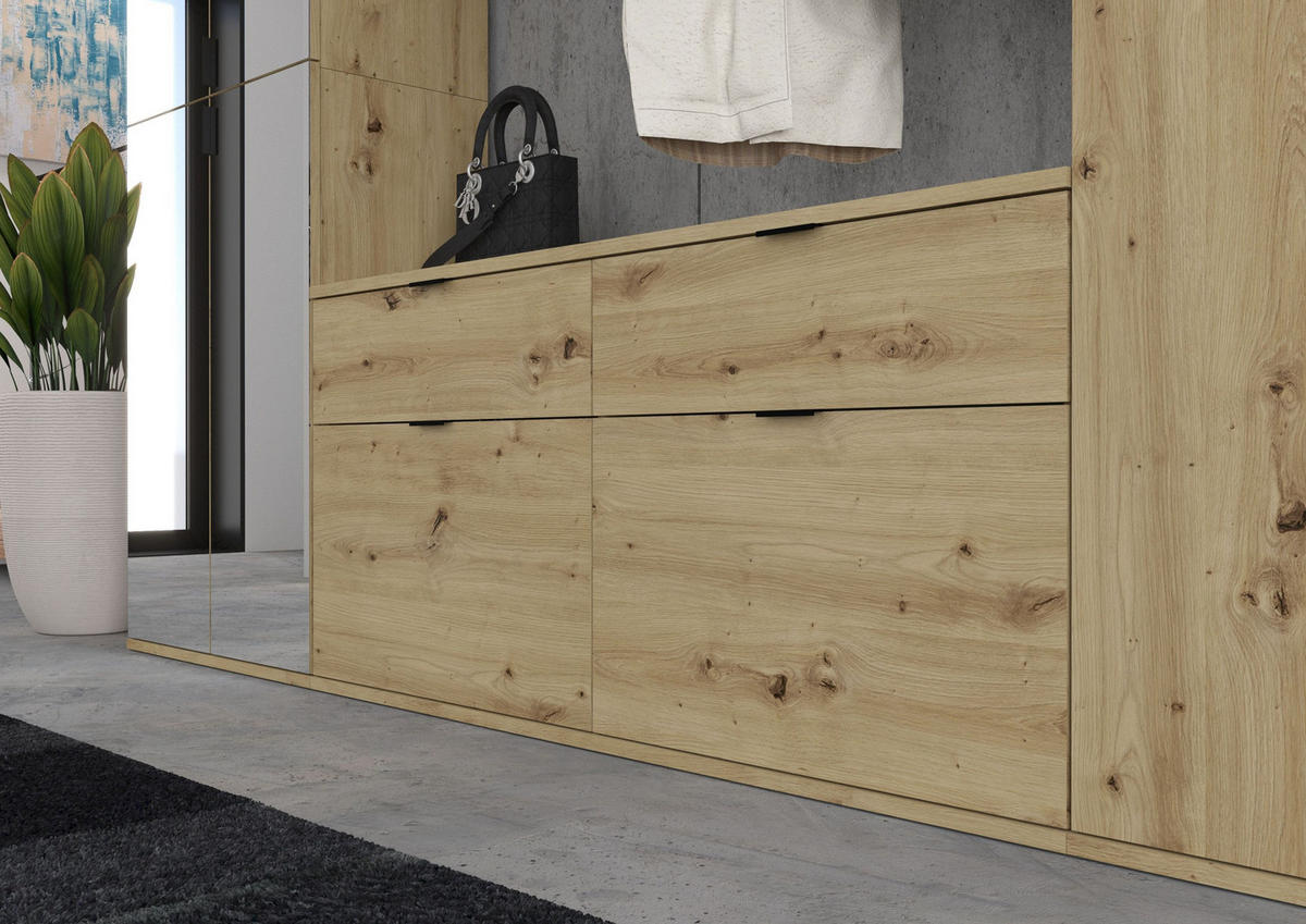 GARDEROBENKOMBINATION 4tlg. Projekt X Garderobe in Artisan Eiche Nachbildung B/H/T: 273x193x34 cm - Eiche Artisan, Holzwerkstoff (273/193/34cm)