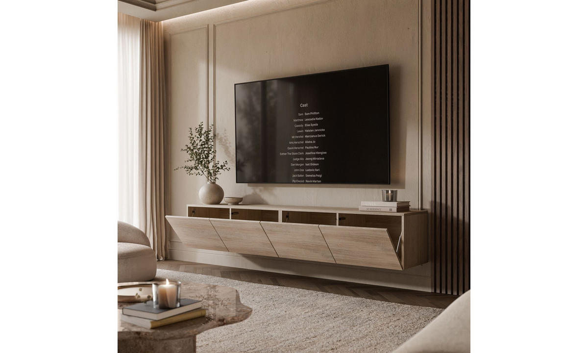 TV-SCHRANK COLGANTE 200/40/36 cm hängend Travertin - Beige, Holzwerkstoff (200/36/40cm) - Lookway