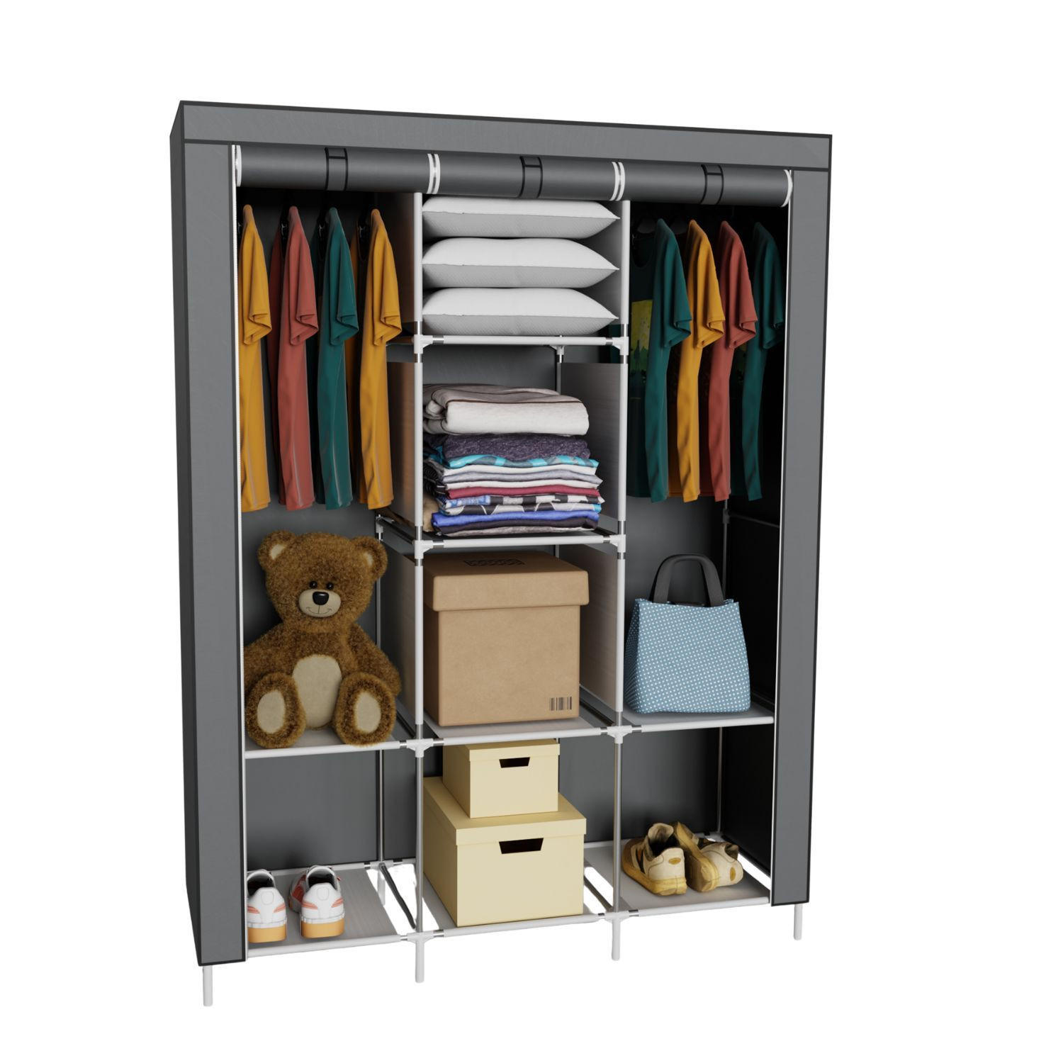 Coemo Stoffschrank Grau 45x175x130 cm