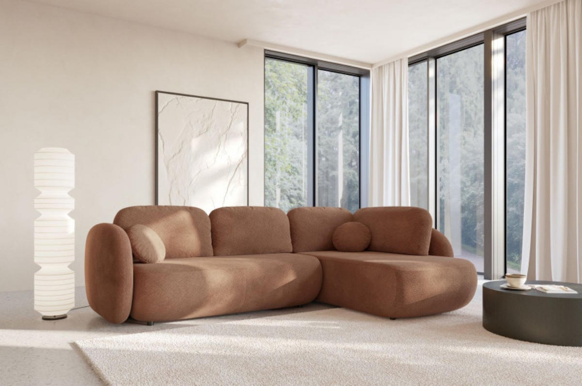 ECKSOFA Braun Olivio II Ausziehbar Rechts - Braun, Textil (190/289cm) - Sepro Meble