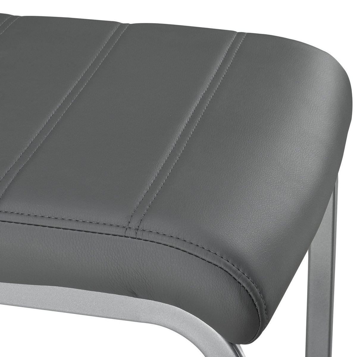 SCHWINGSTUHL Vegas grau Kunstleder (4er Set) - Grau, Textil (41/101/52cm) - Juskys