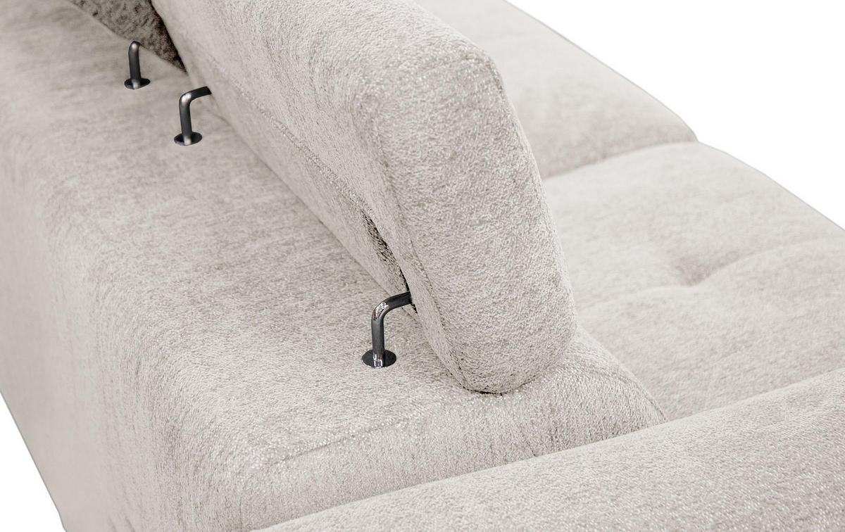 SOFA CALVERA 3-Sitzer mit 2 Relaxfunktionen, weiß - Weiß, Holzwerkstoff/Textil (204/79/106cm) - Courtois Laville