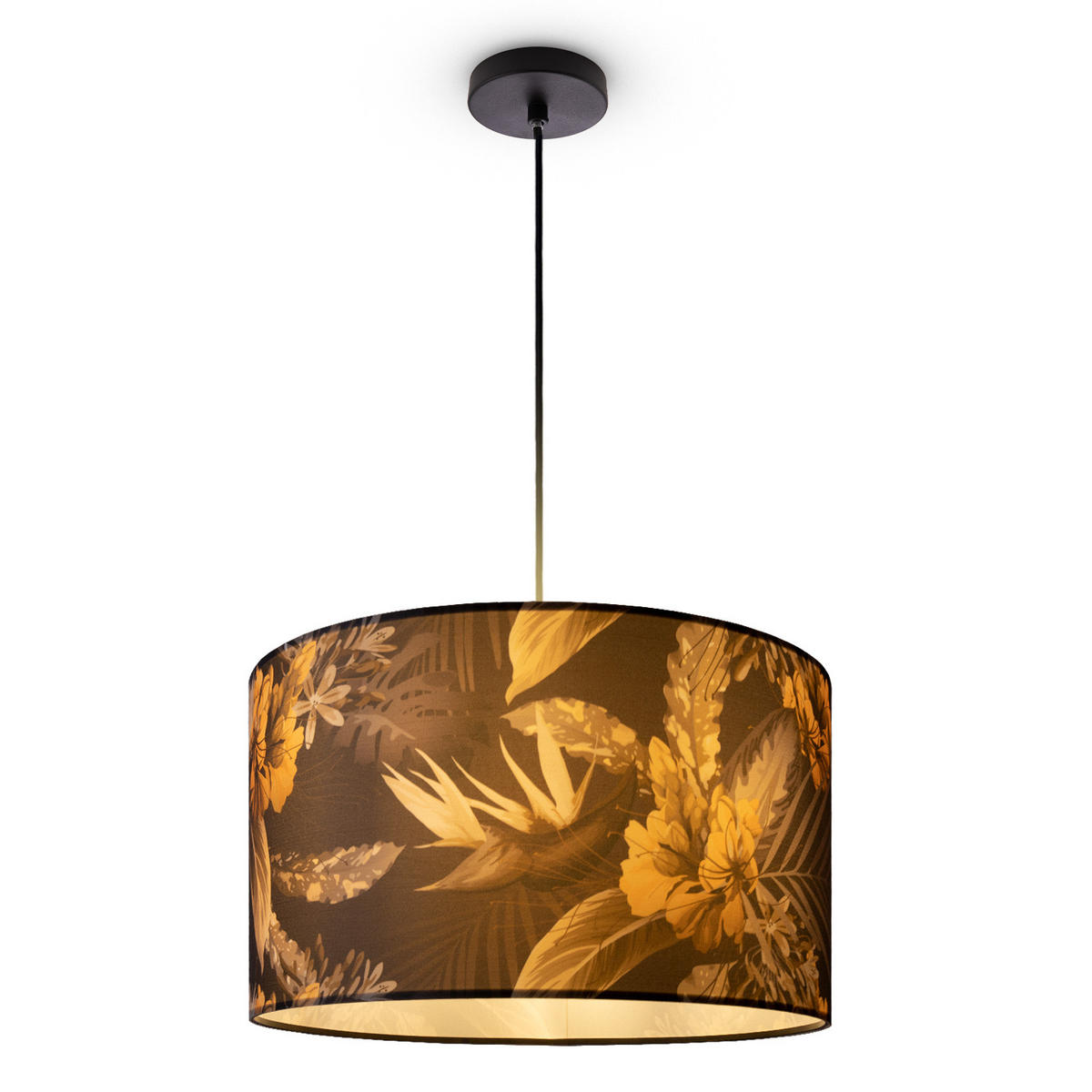 PENDELLEUCHTE Hugo Pd1 Flo 004 - Gelb/Schwarz, Metall (45.5/45.5/27cm) - Paco Home