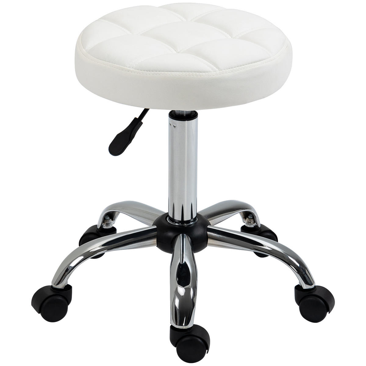 DREHHOCKER DE-09801 Weiß/Silber - Weiß, Metall (35.5/67/35.5cm) - ComfortXL