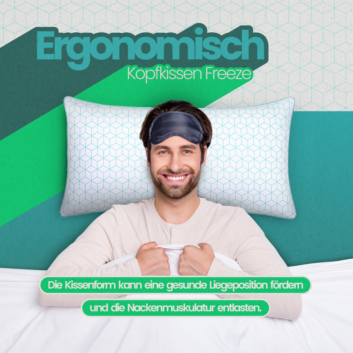 KOPFKISSEN "Freeze" Kühl-Effekt 40x80 cm - Weiß, Textil (80/40cm) - Bestlivings