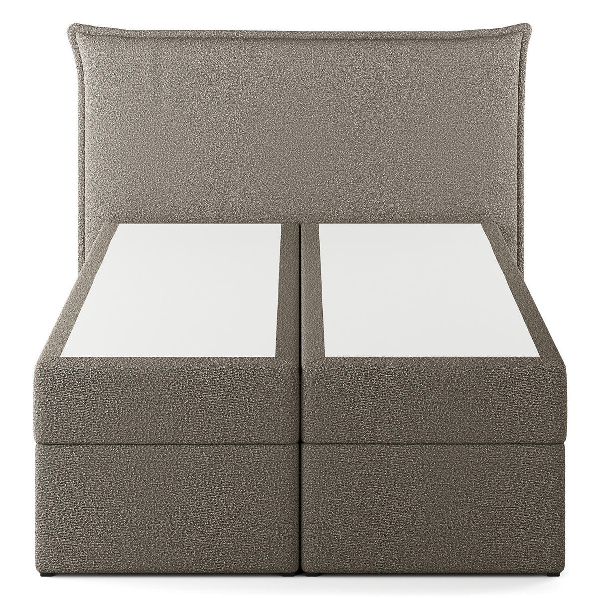 BOXBETT mit Stauraum - Bouclé - Grau, Holzwerkstoff/Textil (140/200cm) - home24