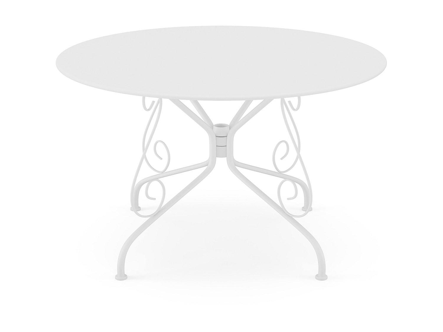 GARTENTISCH - 4 , 6 -Sitzer - Metall - weiß - GUERMANTES - Weiß, Metall - Vente-Unique