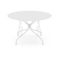 GARTENTISCH - 4 , 6 -Sitzer - Metall - weiß - GUERMANTES - Weiß, Metall - Vente-Unique