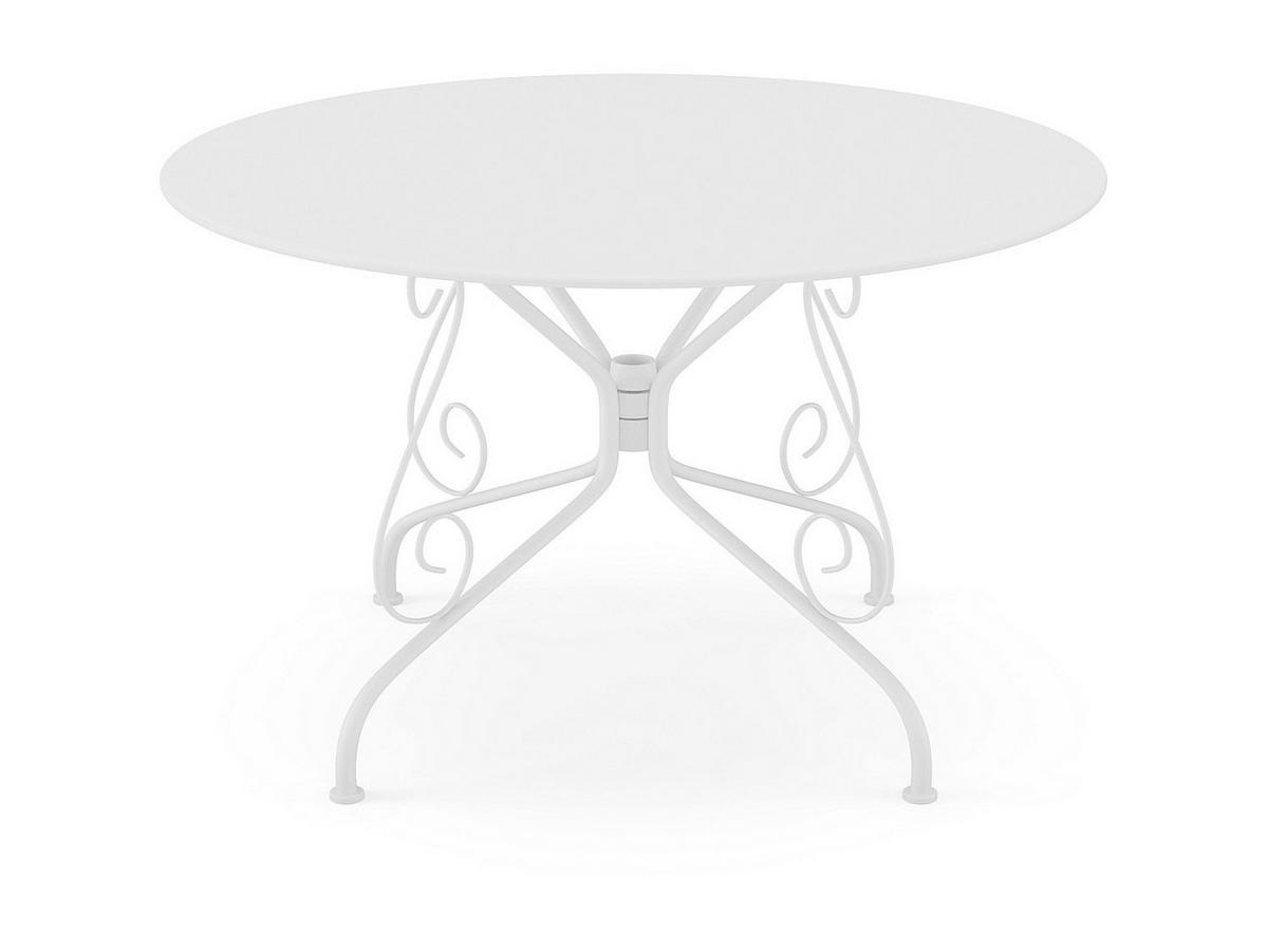 GARTENTISCH - 4 , 6 -Sitzer - Metall - weiß - GUERMANTES - Weiß, Metall - Vente-Unique