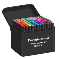 MARKER Stifte Set 120 Farben Twin Tip - Multicolor, Kunststoff (15/10/16cm)