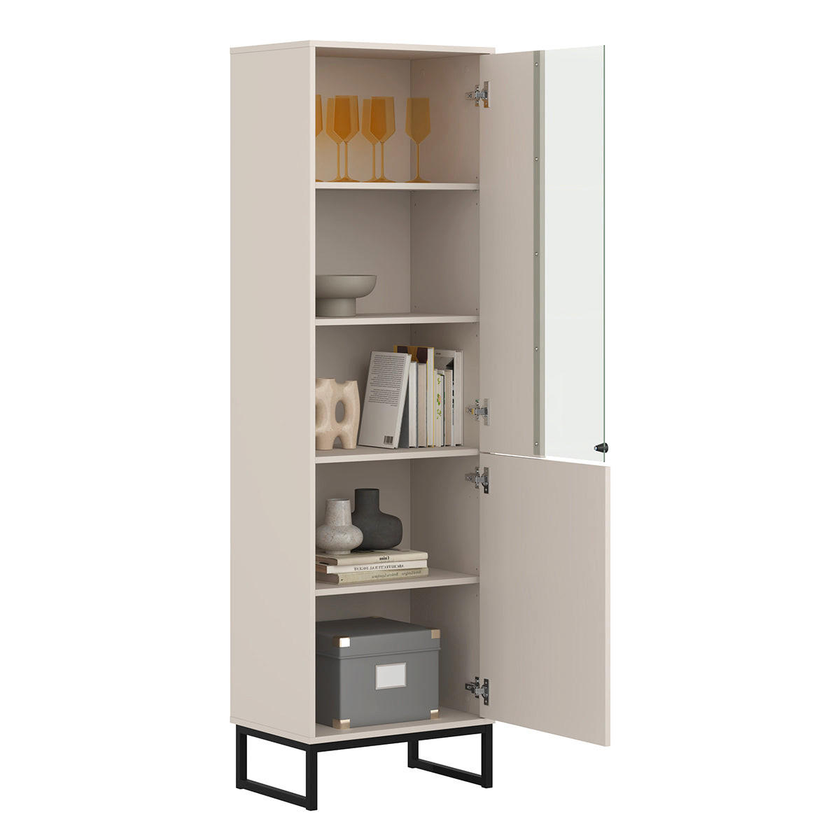VITRINA Loa Kašmir - bež, drvni materijal (53.5/180/36.5cm) - Petits-meubles