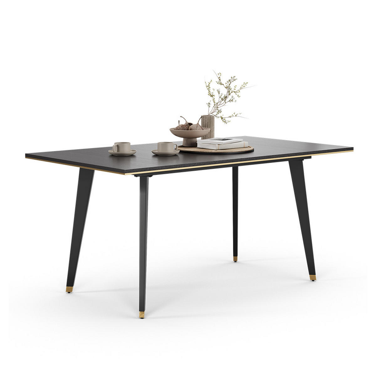 JÍDELNÍ STŮL Goldamo Černá - černá/zlatá, kompozitní dřevo (90/200/77cm) - Vicco