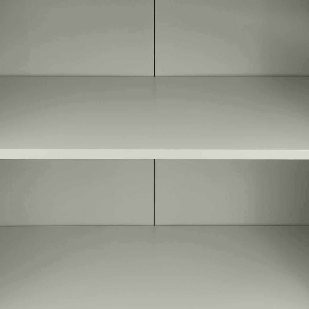 SIDEBOARD Metall 2 Türen Salbeigrün und Geriffeltes Glas 80cm EDEN - Salbeigrün, Metall (35/90/80cm) - Sicaan