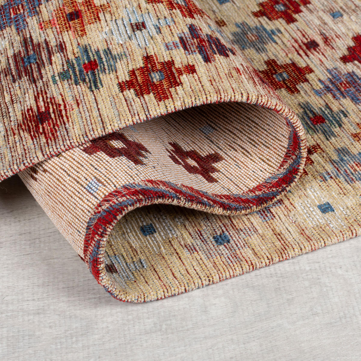 TEPPICH COQUET, mit Kreuz Muster, Rot-Bunt, 200 x 290 cm - Rot, Textil (200/290cm) - KADIMA DESIGN