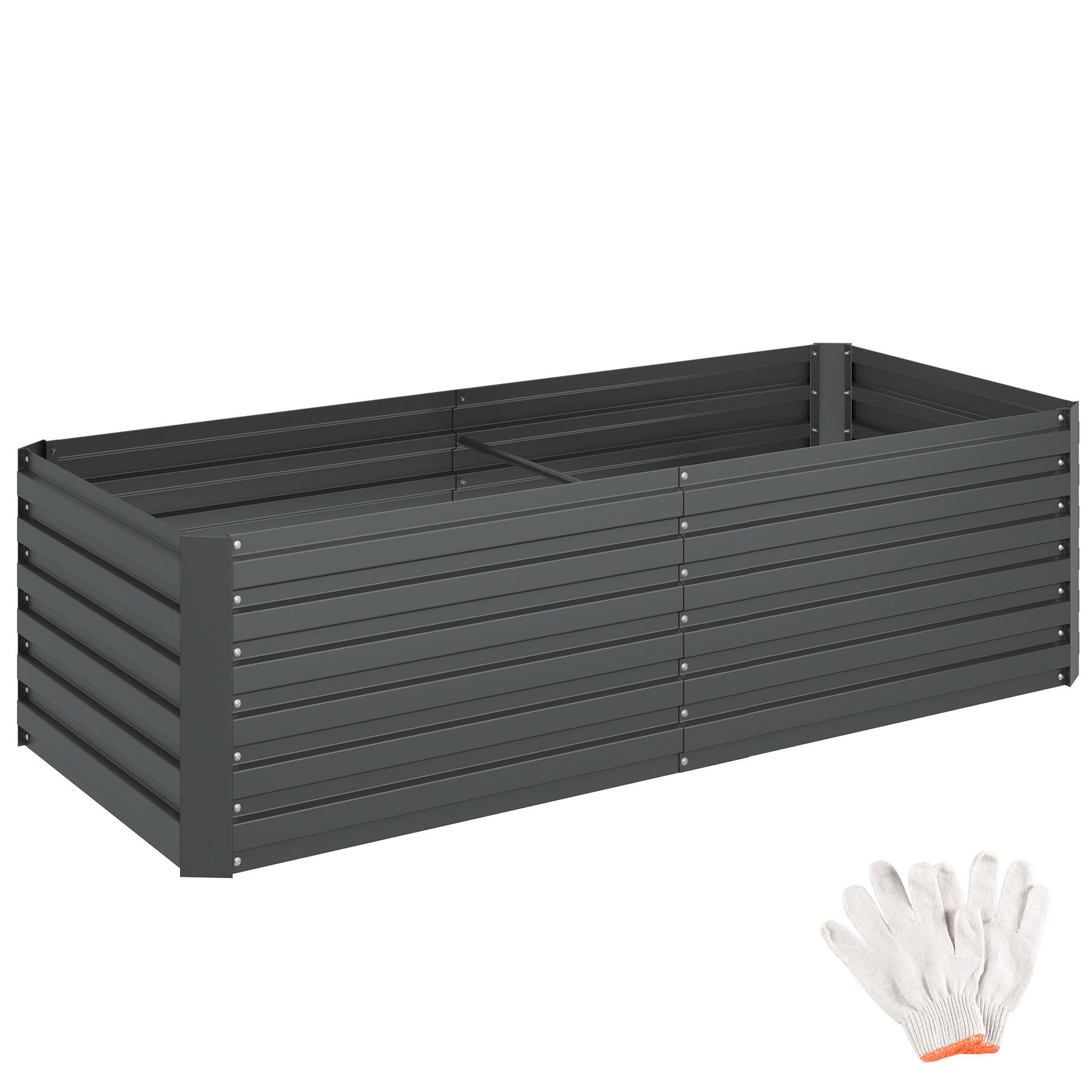 HOCHBEET Blomma,200 x 80 x 56 cm,anthrazit - Anthrazit, Metall (200/56/80cm) - tectake