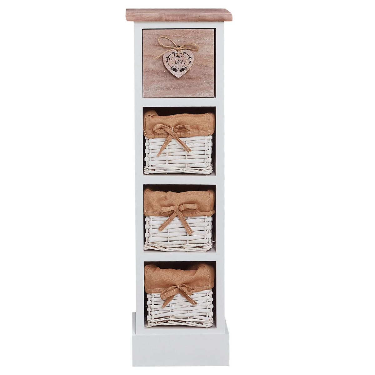 KOMMODE FLOWER - Weiß/Braun, Holz (21/70/21cm) - CARO-Möbel
