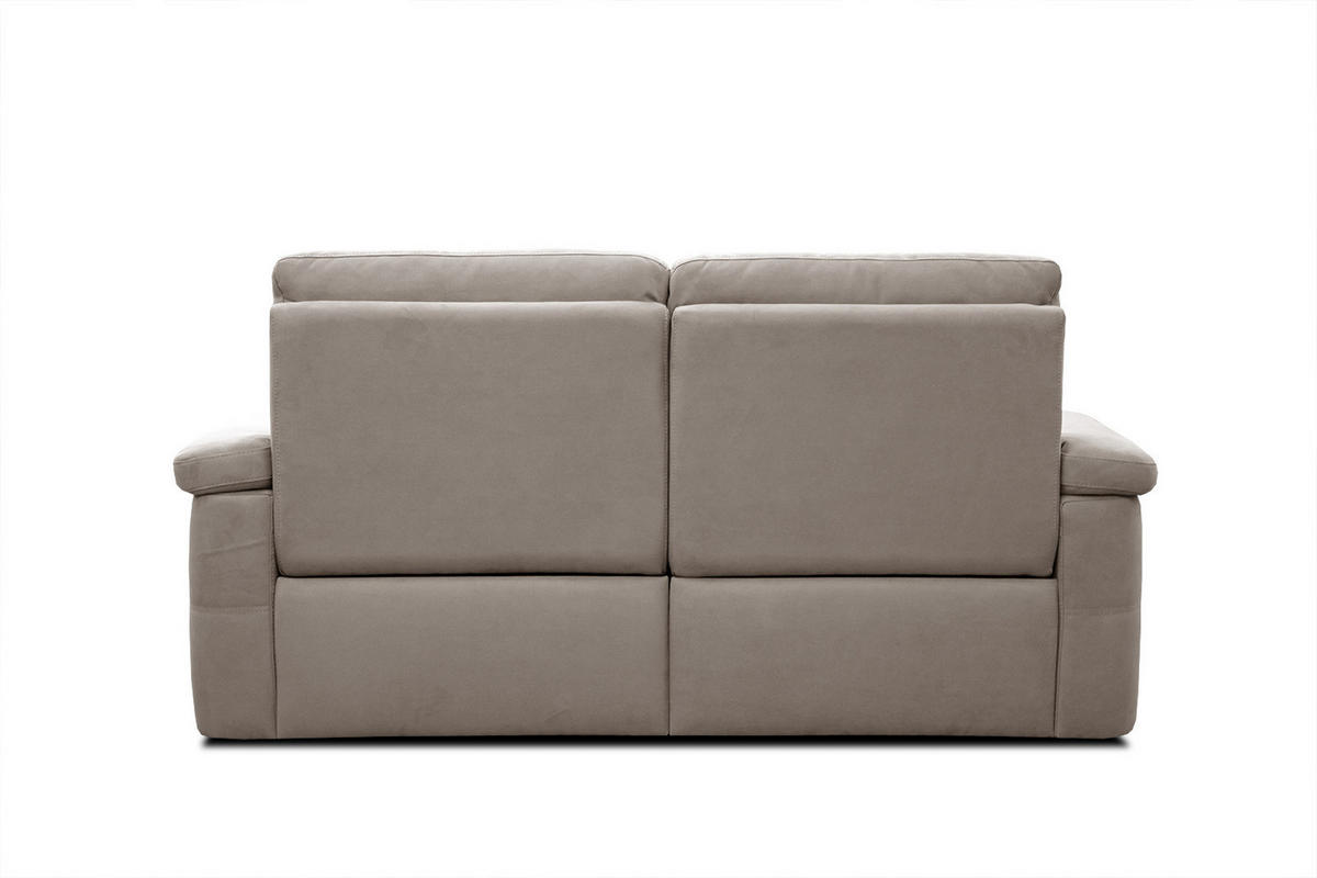 SOFA JONES 2-Sitzer mit 2 Relaxfunktionen, greige - Greige/Schwarz, Holz/Kunststoff (166/102/99cm) - Courtois Laville
