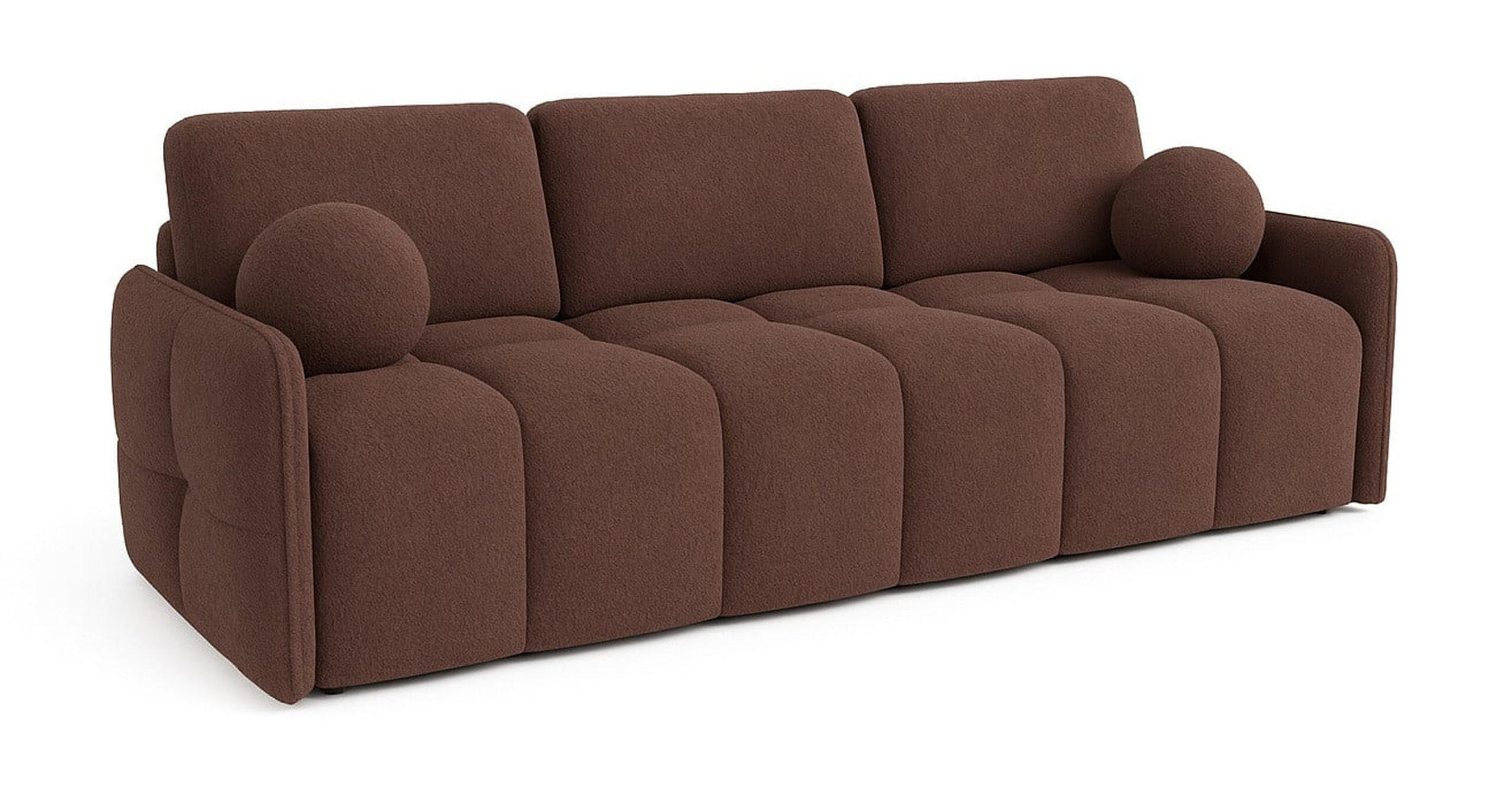 SCHLAFSOFA EMILI, Sofa mit Schlaffunktion und Bettkasten, Farbe: Braun, Bouclé-Stoff - Braun, Textil (212/95/90cm) - Sepro Meble