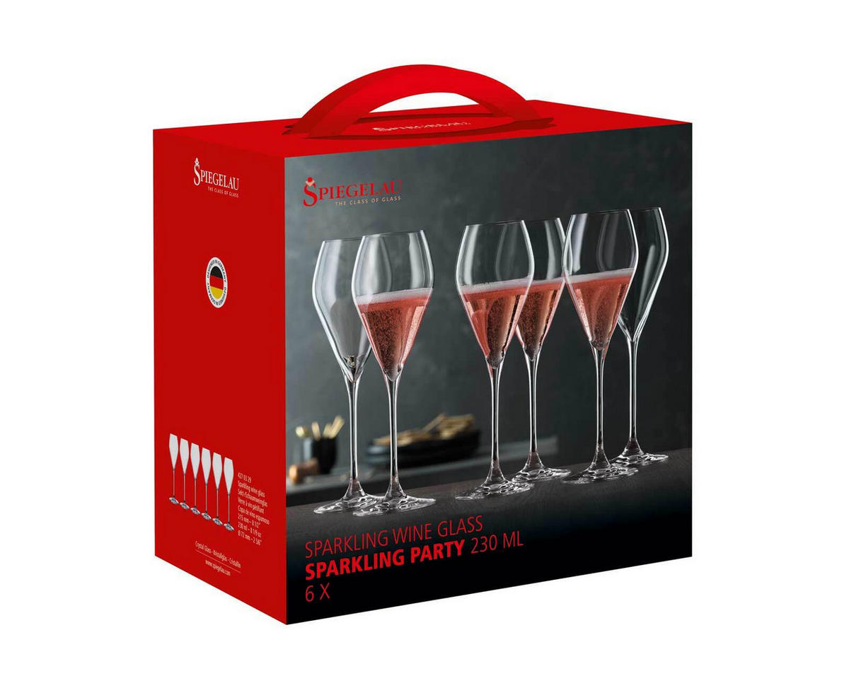 CHAMPAGNERGLÄSER Sparkling Party transparent 230 ml 6er Set - Transparent, Glas (0.23L) - Spiegelau