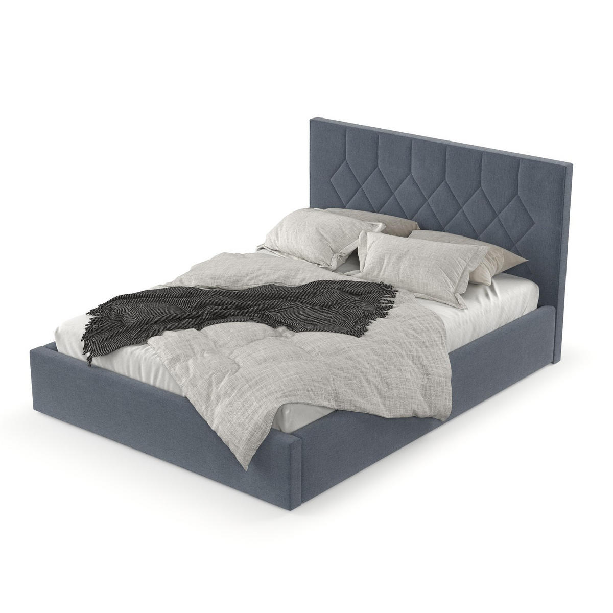 POLSTERBETT Brisa 180/200 cm Blau im Asti Stoff - Blau/Schwarz, Holz/Holzwerkstoff (180/200cm) - AltaBeds