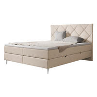 BOXBETT Letra - Chromfarben/Naturfarben, Holz/Textil (140/200cm) - MIRJAN24