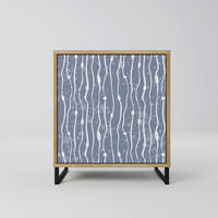 SIDEBOARD GRAPHITE RAIN, Eichefarben, 57,5x42x67,5 cm, Schwarze Metall-Rahmenfüße - Eichefarben/Multicolor, Holzwerkstoff/Metall (57.5/67.5/42cm) - SpaceRebels