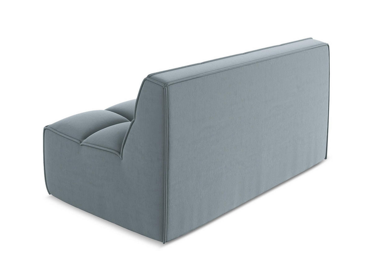 2-SITZER-SOFA Samt Stoff Blau - Blau/Schwarz, Kunststoff/Textil (160/75/93cm) - Makamii