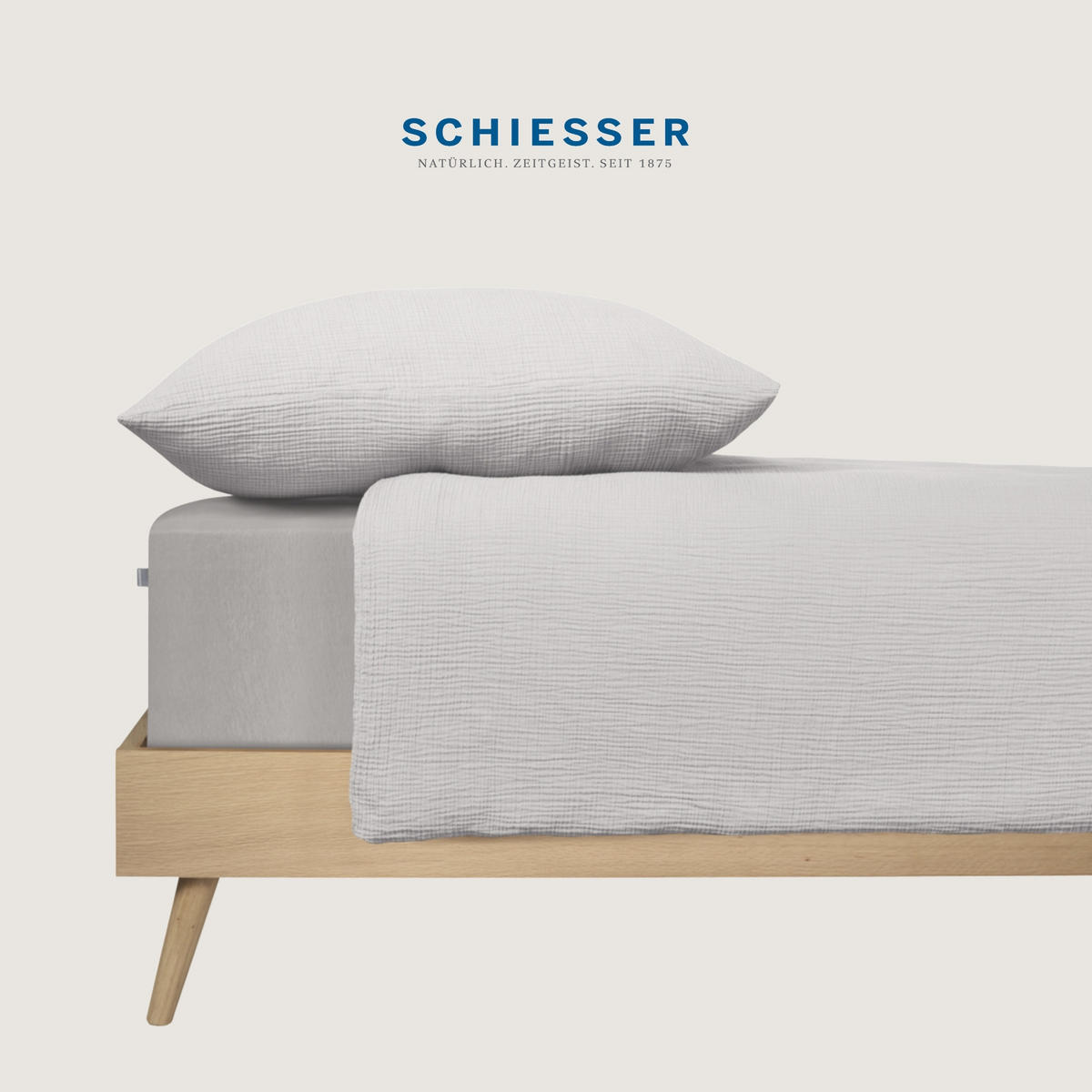 SPANNBETTLAKEN Flexi - 95/5 - 100 x 200 cm - Hellgrau - Hellgrau, Textil (100/200cm) - SCHIESSER