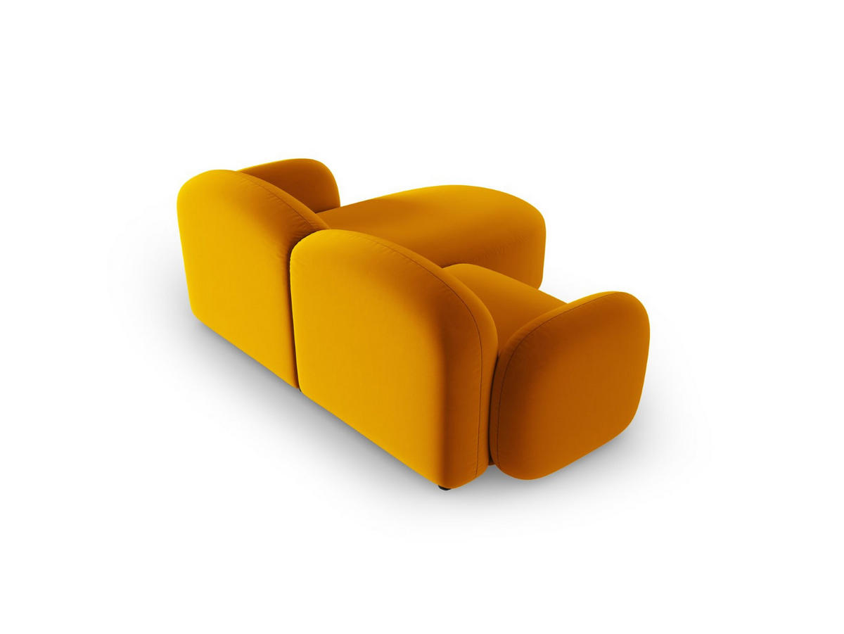 ECKSOFA links Blair aus Samt gelb 3 Sitzplätze - Gelb, Textil (155/194cm) - Micadoni