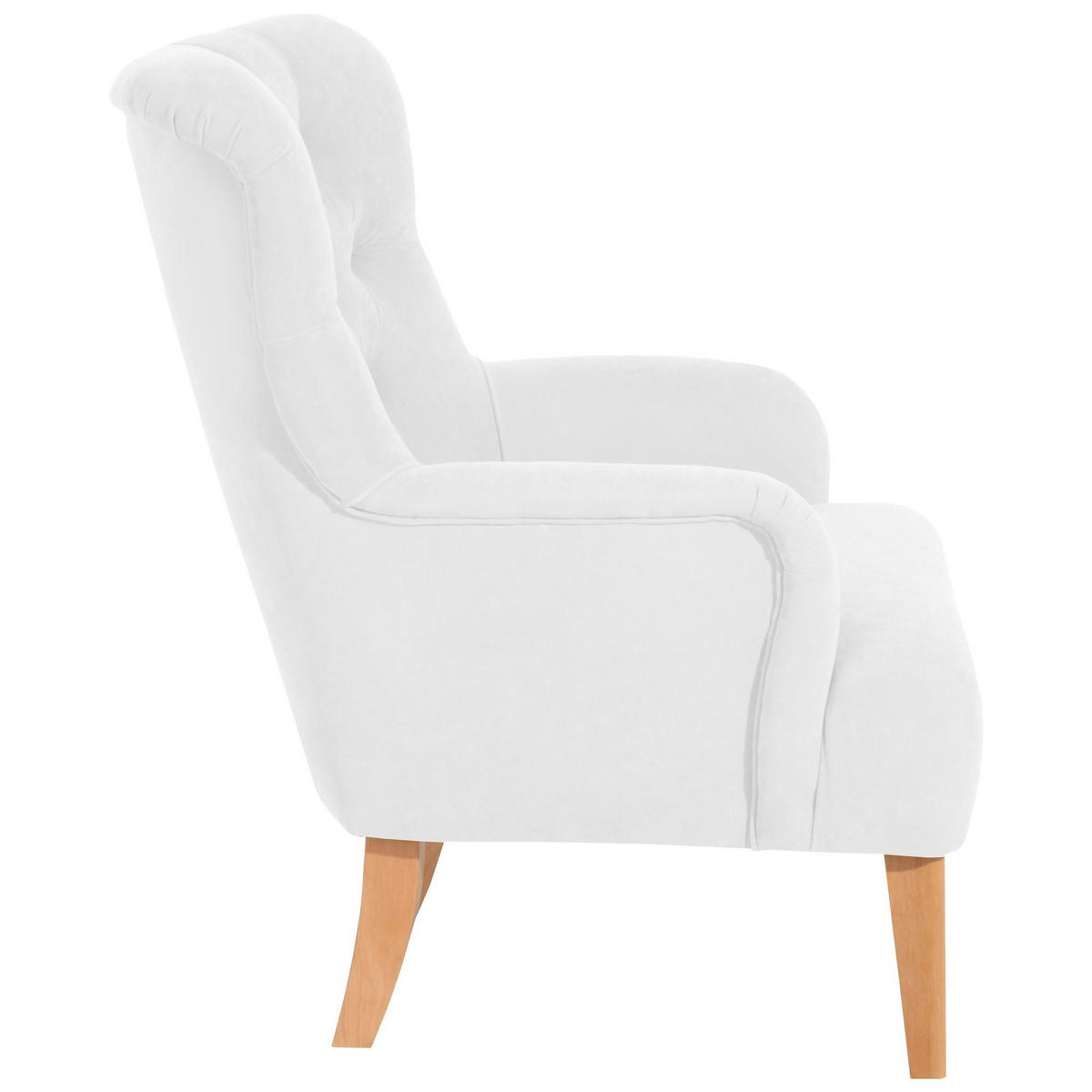 SESSEL Kaiya Bezug Veloursstoff Buche natur / creme - Weiß, Kunststoff (71/97/82cm) - 58aufmkessel