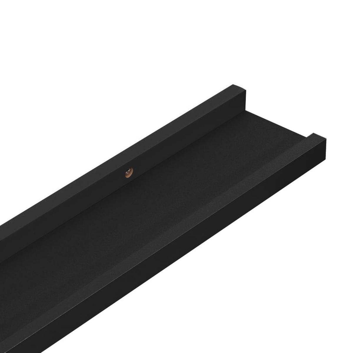 WANDREGALSET 4-teilig 40/9/3 cm aus MDF Schwarz Max. Belastbarkeit 5 KG - Schwarz, Holzwerkstoff (40/3/9cm) - vidaXL