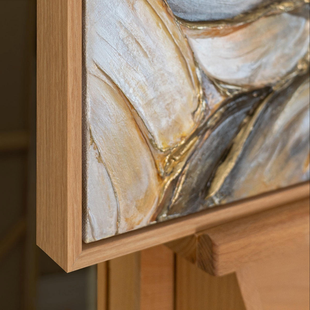 GEMÄLDE Texturwirbel Schattenfugenrahmen Eichefarben 70x50 cm - Eichefarben, Holz (70/50cm) - YS-art gallery