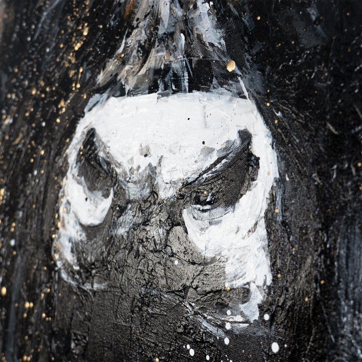 GEMÄLDE Ungezähmter Geist Schattenfugenrahmen Schwarz 140x100 cm - Schwarz, Holz (140/100cm) - YS-art gallery