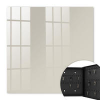 SCHLÜSSELBOX Schwarz 30x30 cm- Türöffnung nach rechts - Warmer Stein - Creme, Metall (30/30/5cm) - TULUP