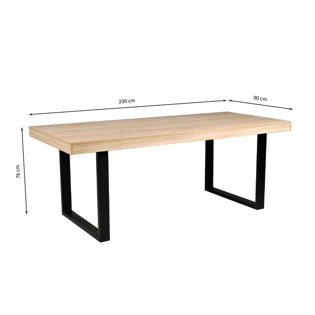 ESSTISCH TIVOLI / TISCH 200x90cm - 10 Personen - Eiche gebleicht dekor - Sonoma Eiche, Holzwerkstoff (200/90/77cm) - Weber Industries