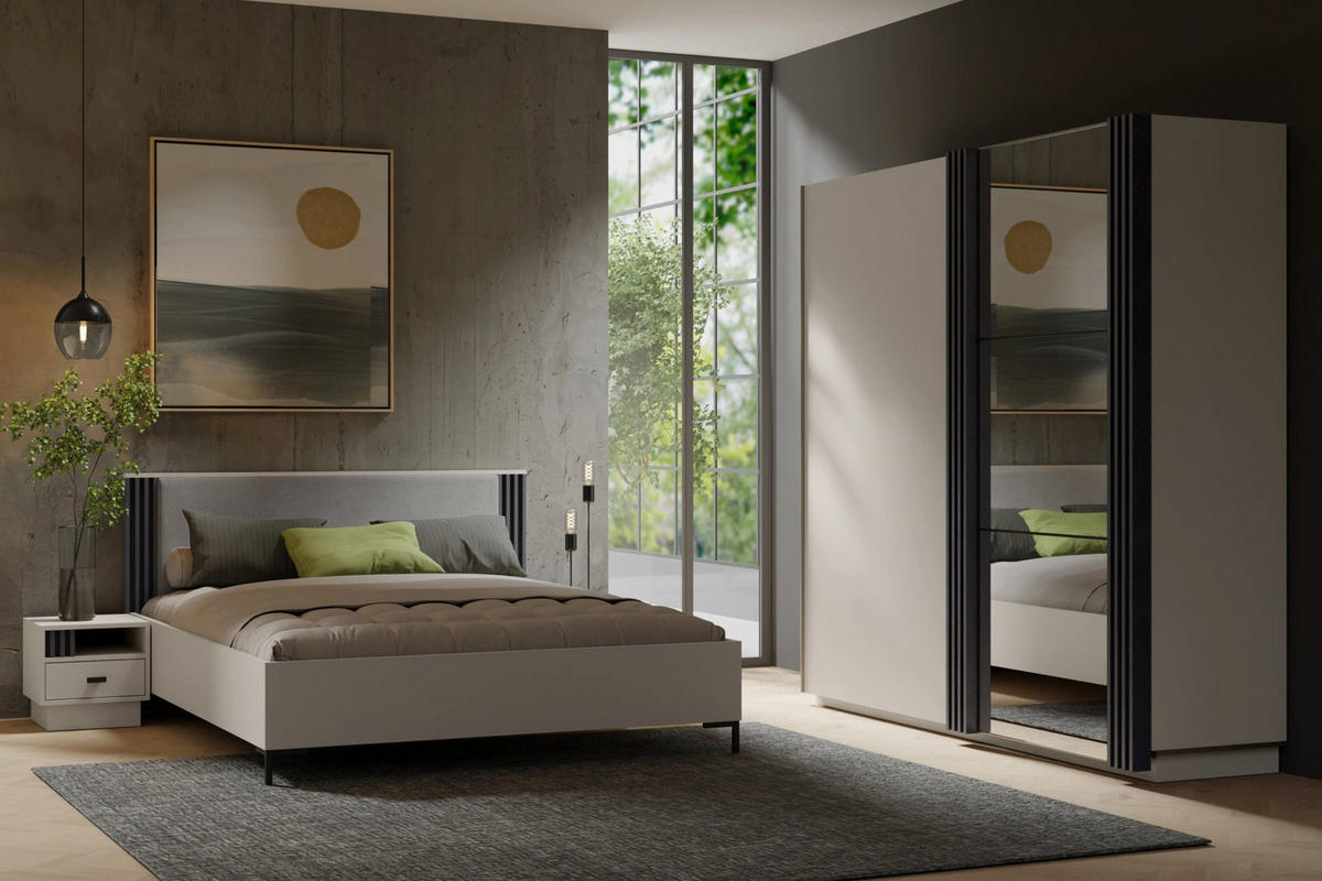 RAHMENBETT – 168 x 208 cm – ALLMO System – Grau - Grau, Holzwerkstoff - hi-markt