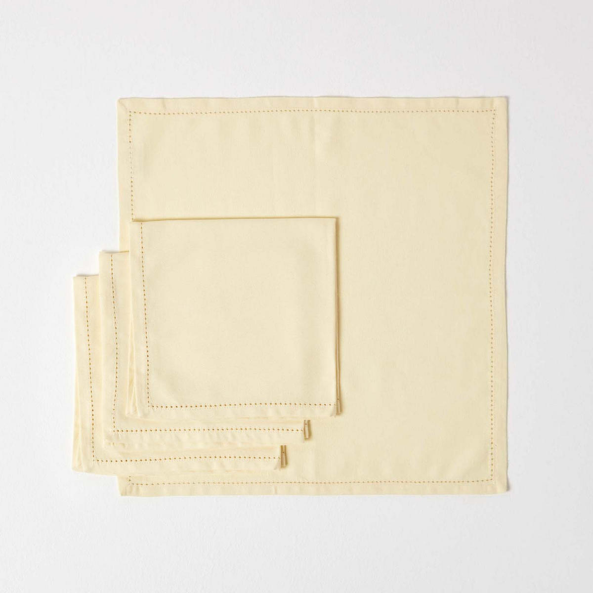 STOFFSERVIETTEN 4er-Set creme 45/45 cm, 100% Baumwolle - Creme, Textil (45/45cm) - Homescapes