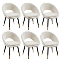 ESSZIMMERSTUHL 6 Stück, Samtstoff in Beige - Beige, Textil (59/77.5/59cm) - KOMHTOM