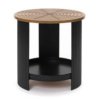 BEISTELLTISCH, MDF und Eisen, D40 cm, H40 cm - Schwarz, Holz (40/40/40cm) - Hometopia