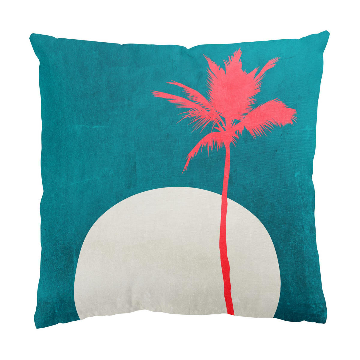 DEKOKISSEN 2er-Set Palmen Abendsonne Duo 50/50 cm - Türkis, Textil (50/50cm) - Bilderwelten