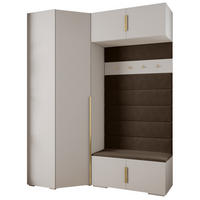 GARDEROBEN-SET 236,7/181,7/47 - Goldfarben/Weiß, Holz/Metall (181.7/236.7/47cm) - Abiks Möbel