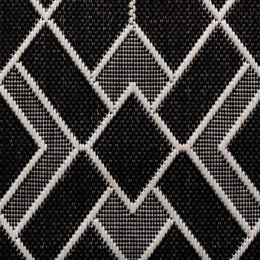 Thumbnail - Steffensmeier Outdoorteppich, Schwarz, Textil, Rauten, Rechteckig, 280x380 cm, wasserabweisend, Teppiche & Böden, Teppic...