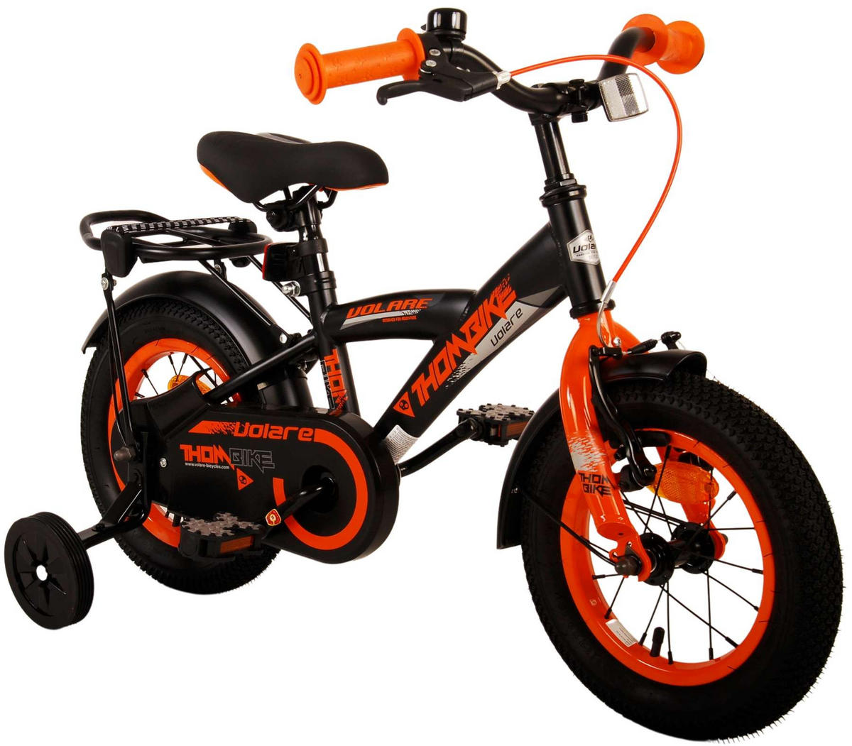 KINDERFAHRRAD Thornbike - Jungen - 12 Zoll - Rücktritt + Handbremse - Schwarz/Orange - Schwarz/Orange, Metall (45cm) - TPFSports