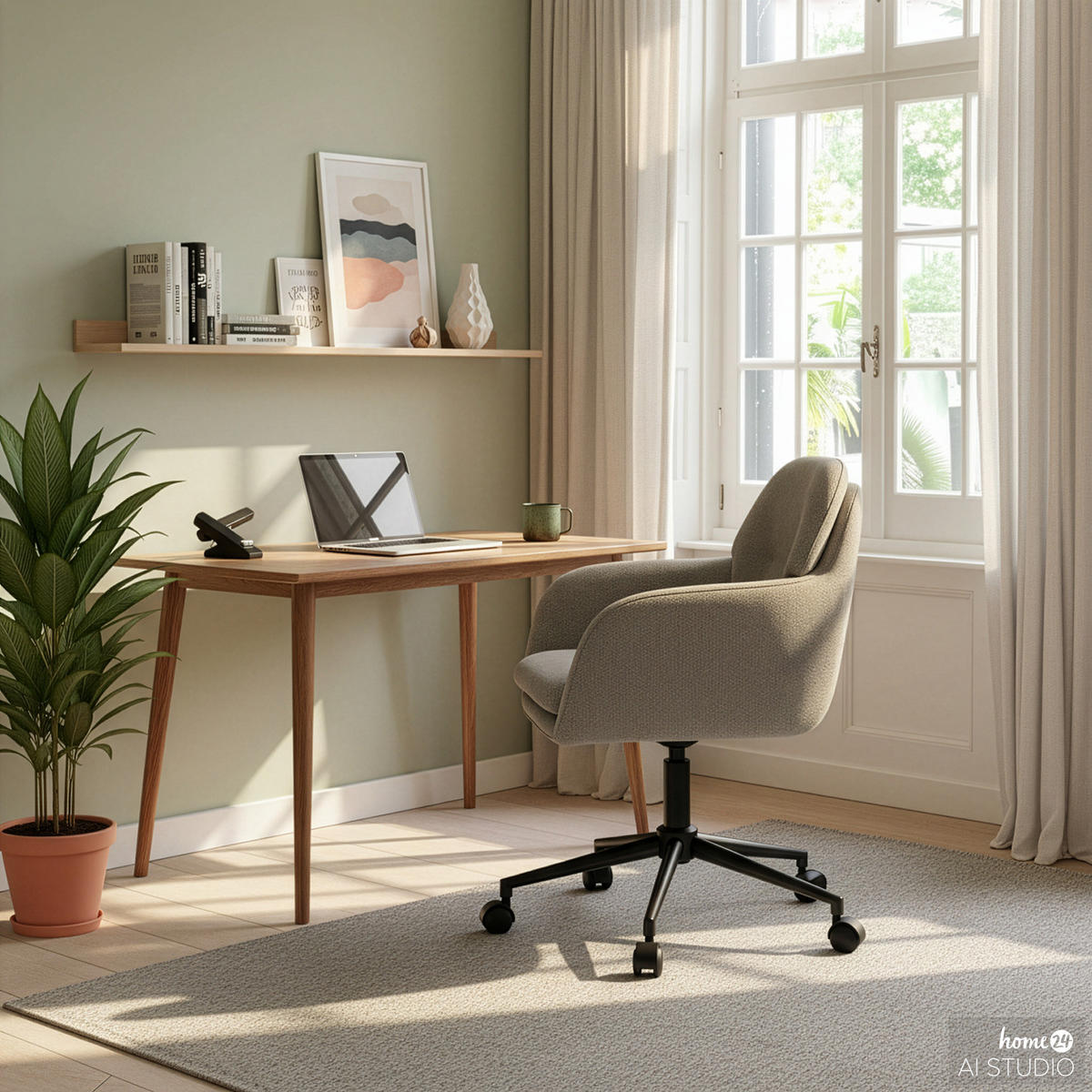 BÜRODREHSTUHL - Schwarz/Braun, Textil/Metall (61/85/61cm) - home24