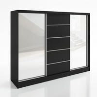 SCHWEBETÜRENSCHRANK 200 CM TOP Farbe: Schwarz - Schwarz, Holzwerkstoff (200/215/60cm) - A&J MöbelLand