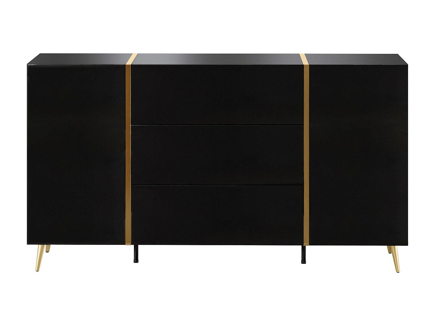 SIDEBOARD - 158 cm x 41 cm - holz - schwarz, goldfarben Marzialo - Goldfarben/Schwarz, Holz (158/87.2/41cm) - Vente-Unique